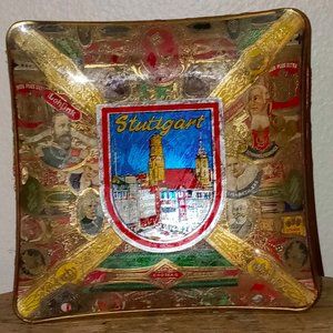 VINTAGE GERMAN CIGAR WRAPPER ASHTRAY